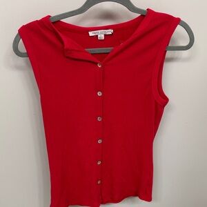 Green Envelope Women's Red Sleeveless Blouse